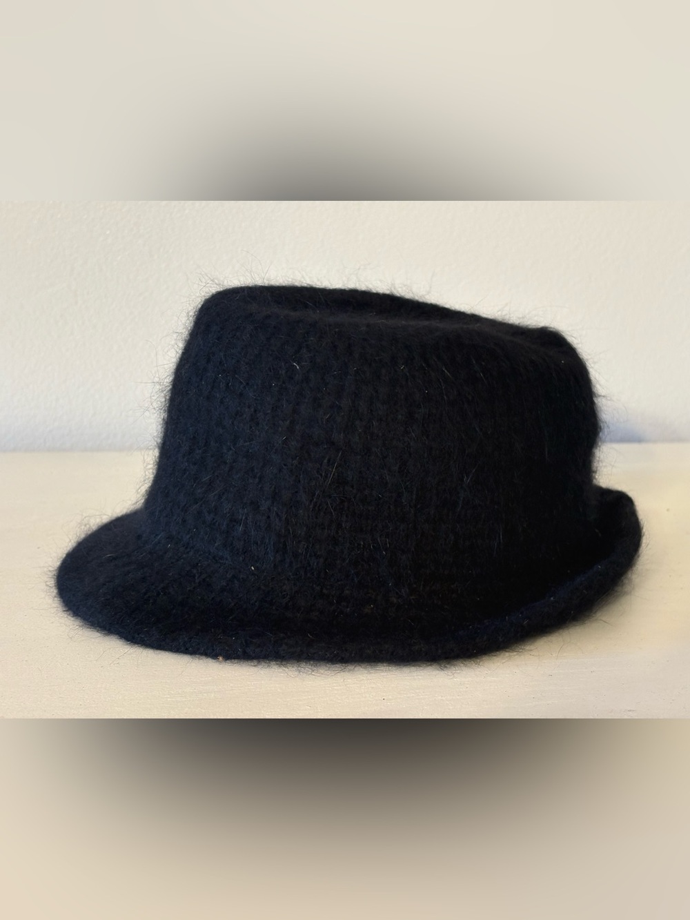 Black Fuzzy Fedora Hat